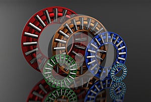 3d illustration of thrust needle bearings