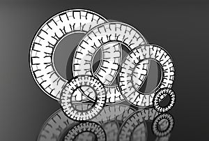 3d illustration of thrust needle bearings