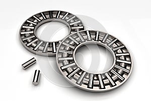 3d illustration of thrust needle bearings