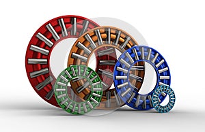 3d illustration of thrust needle bearings