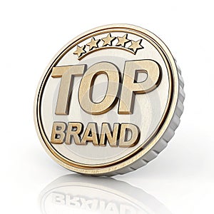 3D illustration of top brand icon isolated on white background photo