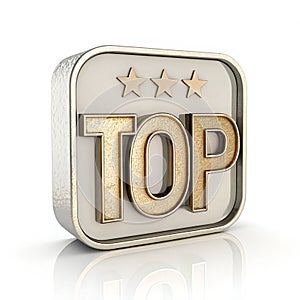 3D illustration of top brand icon isolated on white background photo