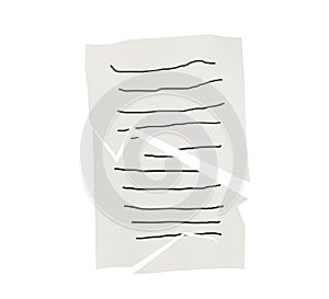 Torn Paper Sheet with Scribbled Lines
