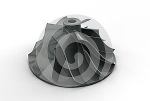 3D illustration of turbo impeller photo