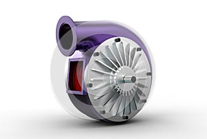 3D illustration of turbo pump photo