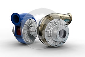 3D illustration of turbo pumps photo