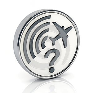 3D illustration of unknown flight icon isolated on white background