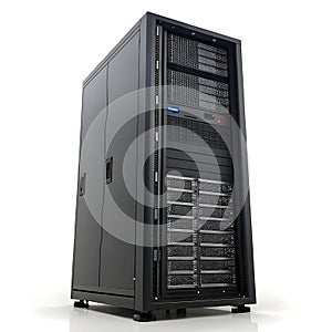 3D Server Unsafe Isolated on White Background photo