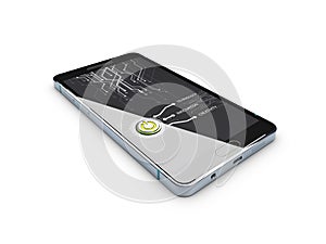 3d Illustration of Virtual tehnologies in use. Isolated white background.