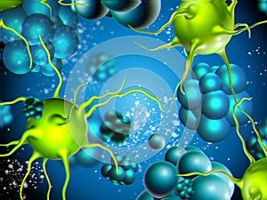 3d illustration of viruses background