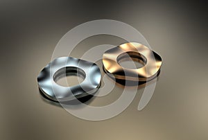 3d illustration of washers