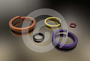 3d illustration of washers