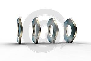 3d illustration of washers