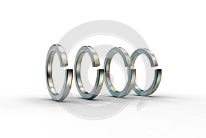 3d illustration of washers photo