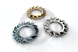 3d illustration of washers