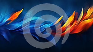 3D illustration of waves on the surface of a digital fieldAbstract currents orbit, with information flowing through