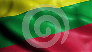 3D Waving Colombia City Flag of Argelia Closeup View photo