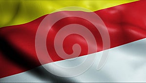 3D Waving Colombia City Flag of Melgar Closeup View photo