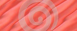 Wavy red satin silk fabric texture background