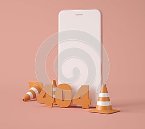 3D Illustration. 404 Webpage error concept