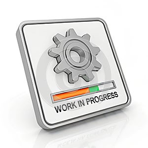 3D illustration of work in progress icon isolated on white background