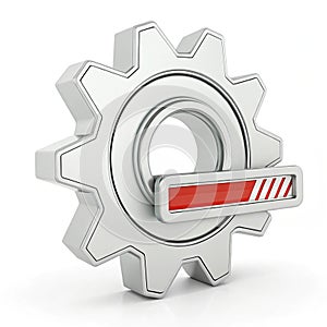 3D illustration of work in progress icon isolated on white background