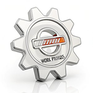 3D illustration of work in progress icon isolated on white background