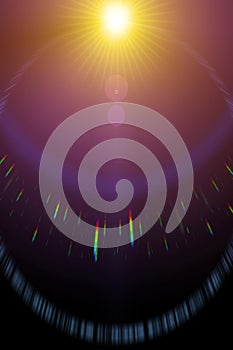 yellow sun in the deep space