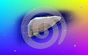 The 3D illustrations are presented in geometric lines for a modern and technologically advanced look on a colorful background photo
