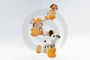 3D Illustrations Dog Activities photo