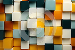 Abstract 3d ilustration of geometric shapes. Colorful cubes background