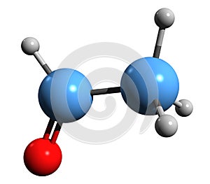 3D image of Acetaldehyde skeletal formula photo