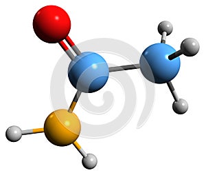 3D image of Acetamide skeletal formula photo