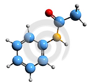 3D image of Acetanilide skeletal formula photo