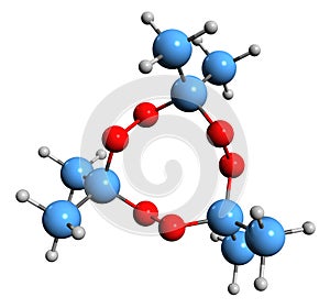 3D image of Acetone peroxide skeletal formula