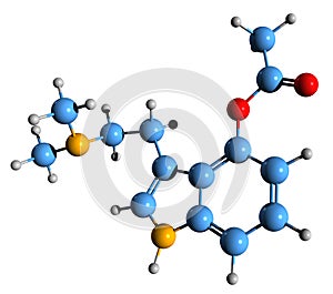 3D image of 4-AcO-DMT skeletal formula photo