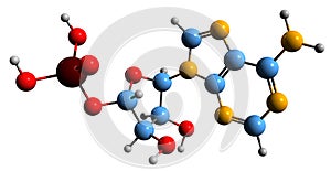 3D image of Adenosine monophosphate skeletal formula photo