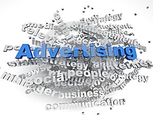 3d image Advertising issues concept word cloud background