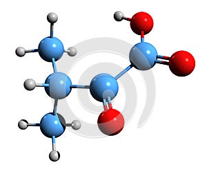 3D image of alpha-Ketoisovaleric acid skeletal formula photo