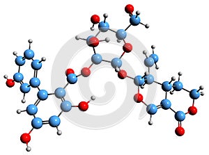 3D image of Amarogentin skeletal formula photo