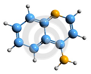 3D image of 4-Aminoquinoline skeletal formula photo