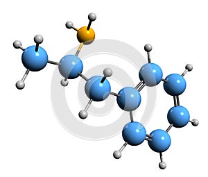 3D image of Amphetamine skeletal formula