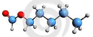 3D image of Amyl formate skeletal formula photo