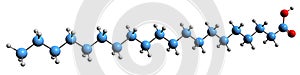 3D image of Arachidic acid skeletal formula photo