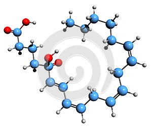 3D image of Arachidonic acid 5-hydroperoxide skeletal formula photo