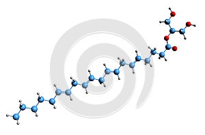 3D image of 2-Arachidonoylglycerol skeletal formula photo