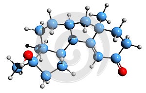 3D image of Benorterone skeletal formula photo