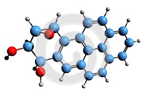 3D image of Benzo(a)pyrene-7,8-dihydrodiol-9,10-epoxide skeletal formula photo