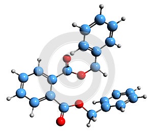 3D image of Benzyl butyl phthalate skeletal formula photo