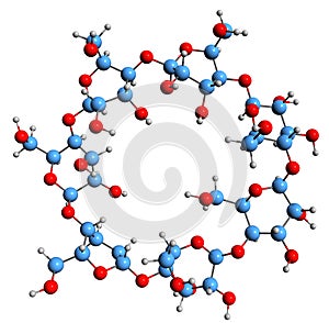 3D image of beta-Cyclodextrin skeletal formula photo